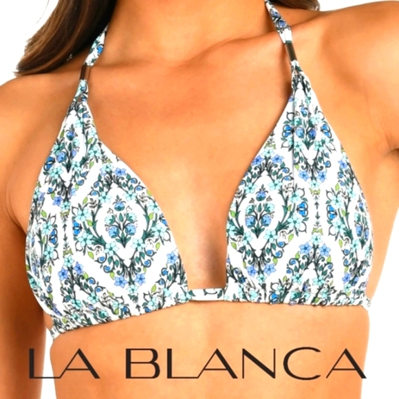 NWT La Blanca DEJA-BLUE HALTER BRA Top - Picture 1 of 5